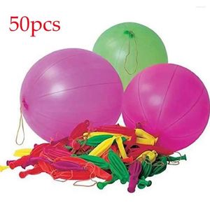 Décoration de fête 50pcs 18 pouces ballons de poinçon multicolores en latex de haute qualité - parfaits pour les fêtes à thème d'anniversaire de salle de décoration de scène!