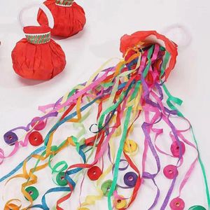 Decoración de fiesta 5 uds. Serpentinas de tiro de boda coloridas mano confeti Poppers cinta de papel de cumpleaños favores de graduación