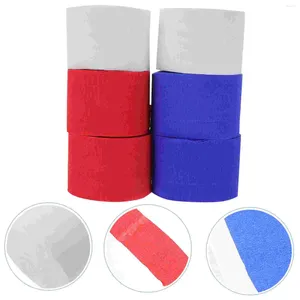 Décoration de fête 6pcs rouleaux de papier crépon blanc rouge bleu fournitures de banderole pour toiles de fond de bannière