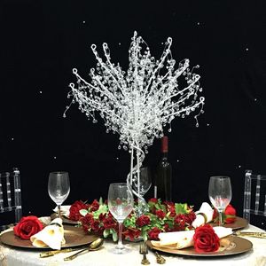 Décoration de fête 70 cm de haut, centre de Table en gros, belle décoration d'arbre artificiel en métal et cristal pour mariage et anniversaire