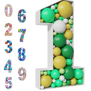 Party Decoration 73/93cm Giant Number Mosaic Balloon Frame Birthday Filling Box Decorations Kids Anniversary Wedding Decor 230414