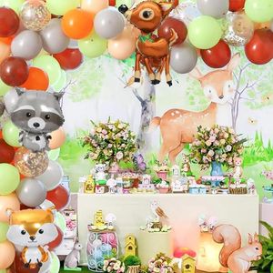 Decoración de fiesta 83 Ball Animal Balloon Juego de mapache Deer Aluminio Tema de cumpleaños infantil