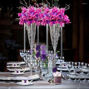 Décoration de fête Acrylique Fleur Rack Crystal Road Leads Wedding Centerpiece Home El Table Decor