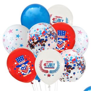 Fête de l'Indépendance Américaine Fête Décoration Ballons 10 Pcs / Lot Fond Combinaison Paillettes Ballon Vacances Fournitures Drop Dhae4