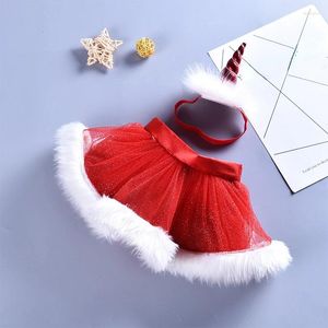 Decoración de fiesta Baby Girl Red Ballet Falda Malla Peluche Pluma Brim Tutu Niños Regalo Navidad Navidad