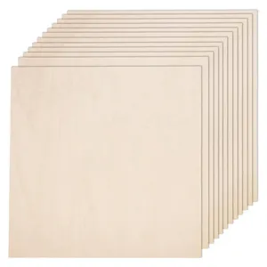 Décoration de fête Basswood Board Sheet Plywood Smooth Craft Wood for Laser Cutting DIY Building Model 30X30X0.3CM