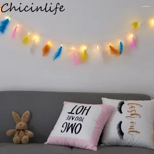 Party Decoration Chicinlife 1set Feather LED String Lights Lights Lampe d'anniversaire Chirstmas Home Year Festival Decor Supplie