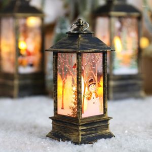 Decoración de fiesta, farol de Navidad, vela decorativa LED sin llama, luz colgante para interiores y exteriores para el hogar, chimenea de Navidad, decoración de mesa