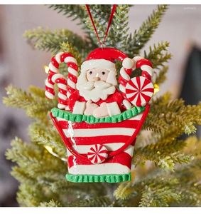 Décoration de fête Noël Pottery Soft Pendant Snowman Chandle Tree Trelable Charmable Ornement pour les décorations de jardin en plein air en intérieur