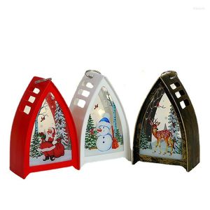 Decoración de fiesta Suministros de Navidad Luces de velas LED Colgantes Adornos de ventana retro portátiles para niños