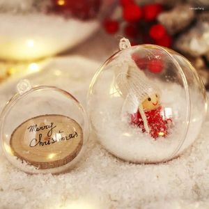 Décoration de fête Christmas Transparent Ball Plastic Trees Open Box Bauble Ornament Wedding Gift Home