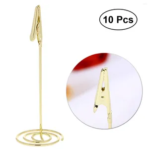 Clips de décoration de fête Po Holder Table Holders Stands Number Memo Wire Stand Paper Menu Metal Heart Wedding Sign Picture Supplies Place