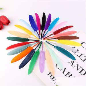 Décoration de fête Colorf Plume d'oie Petit couteau droit Plume DIY Colorf-Plume Garten Plumes faites à la main T9I001993 Drop Delivery Dhcr8