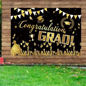 Decoración de fiestas Felicitaciones Graduación de graduación de graduación Bachelor Cap Globo de oro Polka Polka Pograph Pogografía Antecedentes