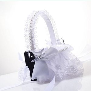 Décoration de fête Délicat Mariage Fleur Fille Panier Doux Symbole Blanc Élégant Pour Accessoires De Mariée Pièce Maîtresse FavorsPartyParty