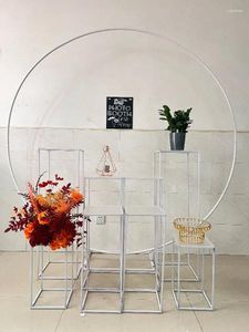 Decoración de fiestas Diy Metal Círculo Props Gran evento Flower Flower Flowdrop Table Table Sur