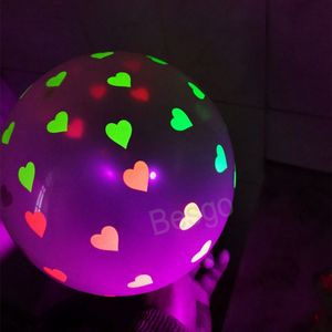 Decoración de fiesta Punto Globo Estrella Amor Corazón UV Resplandor Globo 12 pulgadas Fluorescencia Feliz cumpleaños Globos Navidad Boda Decoración BH7676 TYJ