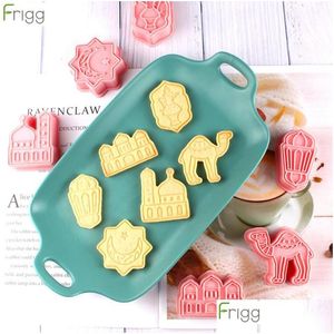 Décoration de fête Eid Mubarak Biscuit Moule Cookie Cutters Bricolage Gâteau Outils De Cuisson Islamique Musulman Décor Al Adha Ramadan Drop Delivery Ho Dhjov