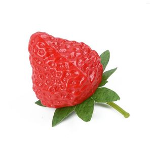 Decoración de fiesta fruta fresa falsa exhibición cocina alimentos decoración rojo plástico Artificial decorativo 2023 Est