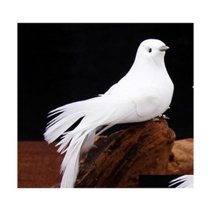 Décoration de fête Bec gris Pigeon blanc artificiel 12 pièces Kit bricolage mousses pince en métal simulation oiseaux fête maison artisanat décor P Ograph P Dhkpu