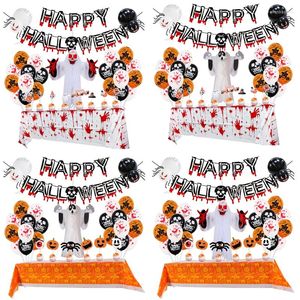 Decoración de fiesta, juego de globos de Halloween, panal de papel, fantasma 3D para interiores y exteriores, suministros para Bar de oficina en casa
