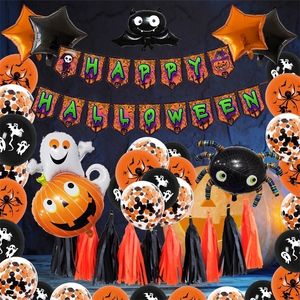 Decoración de fiesta Conjunto de globos de Halloween Cráneo Calabaza Globos Fantasma Festival Suministros 220908