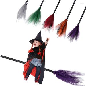 Decoración de fiesta Halloween bruja escoba niños plástico Cosplay accesorios de escoba voladora para accesorios de disfraz de mascarada