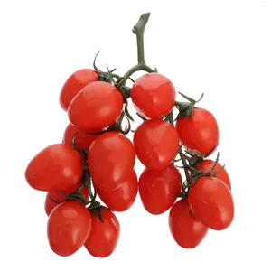 Décoration de fête Tomates cerises réalistes Tomates simulées Fruit Boîte mousse Fausses accessoires Plantes en plastique