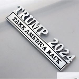 Decoración de fiesta Metal Trump 2024 Take America Back Car Badge Sticker 4 colores Drop Delivery Home Garden Suministros festivos Evento FY5887 0615