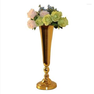 Décoration de fête moderne haut de gamme haut pièce maîtresse Vases en or support de fleurs pour centres de table mariage Senyu1621