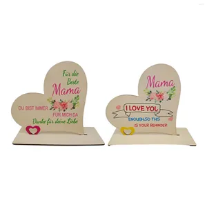 Party Decoration Mothers Day Gift From Wood Heart Sign Office Bureau Office Bureau Unique Creative Mom Birthday Decorative Ornement