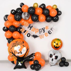 Décoration de fête Orange Noir Halloween Ballon Guirlande Arc Citrouille Squelette Feuille Ballons Chauve-Souris Bannière Ensemble Décor À La Maison Fournisseurs 220901