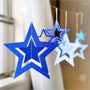 Guirlande suspendue en forme d'étoile en papier, décoration de fête, guirlande suspendue pour fête prénatale, joyeux anniversaire, mariage, maison