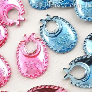 Décoration de fête rose/bleu/clair, 100 pièces/lot, bavoir pour bébé de 18MM, strass acryliques pour garçons et filles, dispersion de Table de douche