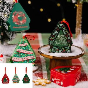 Party Decoration Polygon Saison de Noël Enfants Boîte à main Carton Imprimé Tinplate Candy Fer Home atmosphère