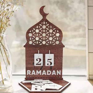 Decoración de fiesta Calendario de Adviento de Ramadán Po Props Arts Decoración de mesa Eid Mubarak para granja Escritorio de casa Estantería