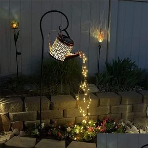 Décoration De Fête Solaire Arrosoir Lumière Suspendus Bouilloire Lanterne Étanche Jardin Décor En Métal Rétro Lampe Pour Table En Plein Air Patio La Dhgep