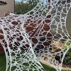 Décoration de fête fournitures effrayantes toile d'araignée géante accessoire araignée Halloween jardin 100 200/200 410