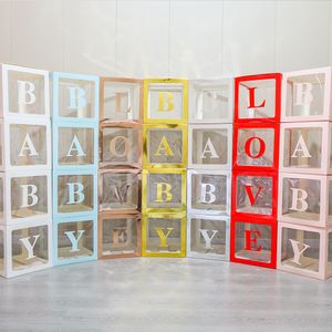 Décoration de fête Transparent Ballon Boîte Baby Shower Décoration Garçon Fille 1er Anniversaire Décorations De Fête Enfants De Mariage Décor Babyshower Fournitures