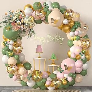Decoración de fiestas Bodetón Blobo de boda Arco de guirnaldas Garra verde y rosa Látex Balon Baby Shower Decoraciones Feliz cumpleaños Aire Globos Suministros