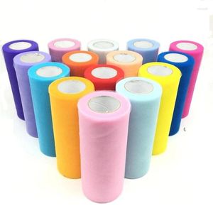 Décoration de fête en gros Tulle bobine 25 yards 15 cm Organza rouleau mariage couleur unie soie décorations de noël Sz032