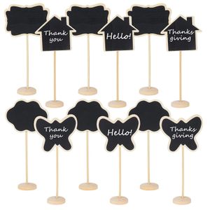 Décoration de fête en bois Mini tableau noir signes petites étiquettes alimentaires tableau noir pour mariages babillard décorations d'événements spéciaux en gros KDJK2302