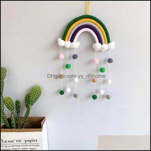 Décoration De Fête Tissé Nuage Arc-En-Ciel Suspendu Décoration Ins Style Nordique Maison Décoration Murale Enfants Chambre Pendentif 1381 V2 Drop Delivery Dhhr9