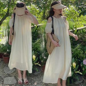 Robes de fête Fairy Elegent Woman Summer Portez du code de version coréenne Tempérament hors du français Big Sweet Fat Girl Robe