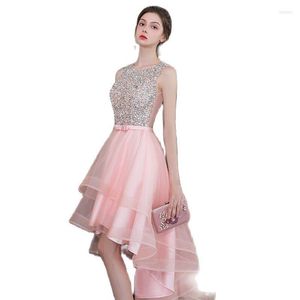 Robes de soirée luxe perles cristal courte Robe de bal Courte Robe de graduation pour les adolescents formel retour grande taille