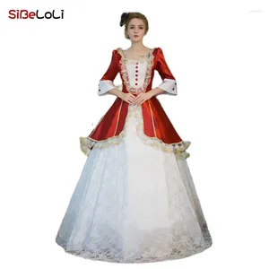 Robes de fête Robes rouges et vertes victoriennes Rococo Robe Inspiration Costume de première princesse