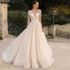 Robes de soirée RODDRSYA Dentelle Longue Seves Robe De Désherbage Vintage Backss Bouton Tul A-ligne Robe De Mariée Appliques Robe De Novia Sur Mesure 0408H23