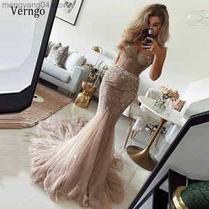 Robes de soirée Verngo Élégant Champagne Sirène Robe De Mariée En Forme De Coeur Perles Dentelle Tulle Jupe Ajustée Sexy Robes De Mariée Longue Pour Le Mariage T230502