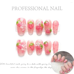 Fête favor 10 pcs rose mignon mignon fait main les ongles de fraise chérie