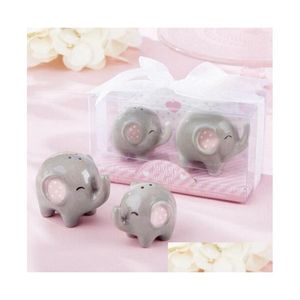 Party Favor 100pcSis 50sets Baby Shower Mommy and Me Little Peanut Elephant Ceramic Salt Pepper Shaker Wedding Favors Gifts Drop Del Dhmct